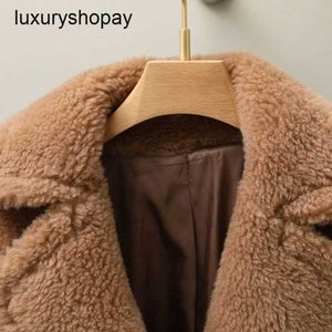 Maxmaras Coat Teddy Bear Womens Cashmere Caats Wood Winter Max New Korean Edition Autumnwinter Ovelha de Camelo Fl Fl