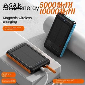 Cell Phone Power Banks Wholesale of new solar magnetic wireless charging and charging bank outdoor three proof mobile power supply with 10000mAh capacity J240428