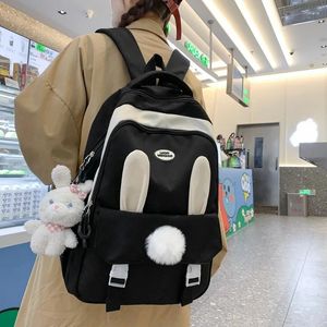 Sırt çantası güzel Kore tarzı lolita kız kızı kız sırt çantaları okul çantaları kulak bebek dizüstü çantalar mochilas kawaii