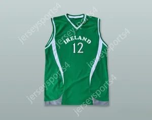 Custom Nay Name Mens Youth/Kids Ireland National Team 12 Green Basketball Trikot Top S-6xl