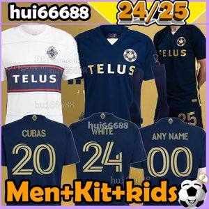24/25 Vancouver Whitecaps Maglie da calcio bianco #24 Cubas #20 2024 2025 Home Away Kit Kit Kids Calcio camicia da calcio