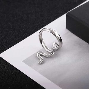 Anéis de casamento Anel de abertura ajustável masculino vintage aço inoxidável anel de cobra feminino anel pequeno casal