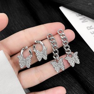 Stud Earrings Korean Fashion Alloy Butterfly Pendant Shiny Zircon Dangle Long Ear Small Fresh Sweet Drop Earring For Woman Gift