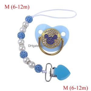 Schnullerhalter Clips# 2pcsset Bling Maus Baby Nippelhalter Clip Kette geborene Duschgeschenk 220523 Drop Lieferung Kinder Mutterschaft Feedin DHZ2W