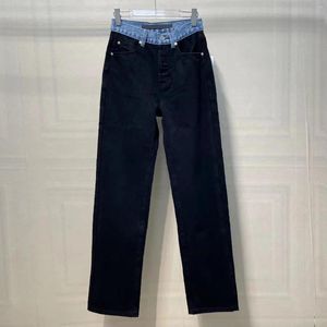 Pantaloni di jeans neri jeans primaveri primaverili/estate 2024 lunghezze di gamba sottile alta scura sciolte e versatili