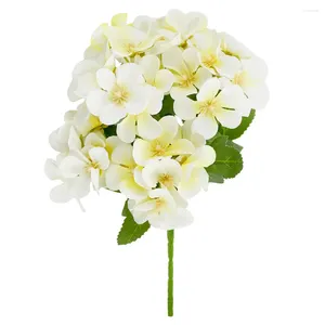 Decorative Flowers 5-branch Artificial Flower Bouquet Simulation Floral Decor Wedding Party Cloth Fake Home Light Blue