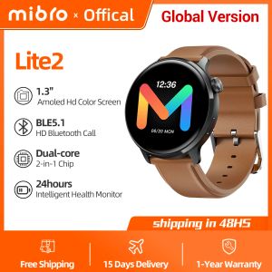 Uhren MIBRO Lite2 SmartWatch Globale Version HD Bluetooth rufen 1.3 -Zoll -AMOLED -Bildschirm AOD 2ATM wasserdichte Sportmännerinnen in Smart Watch an