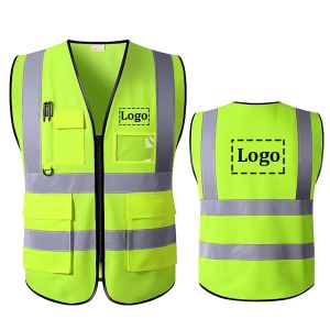 Jackets Reflective Safety Vest High Visibility Custom Logo 5XL Working Vest Motorcycle Jacket Fluorescent Signal For Men Woman