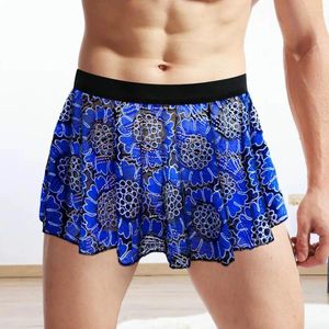 Surnom de roupas de dormir masculinas de saia curta plissada vintage Mini para machos da cintura elástica da cintura elástica da cintura elástica unissex