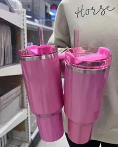 Cosmo Pink Tumblers Winter Pink Shimmery Limited Edition 40 Oz Tumblers 40oz Mugs Lid Big Crace Beer Beer Bottle Valentines Day Gift Pink Parade T108