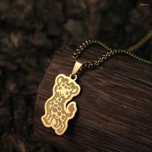 Pendant Necklaces Todorova Lovable Giraffe Necklace For Women Men Stainless Steel African Zoo Animal Jewelry Birthday Party Gift