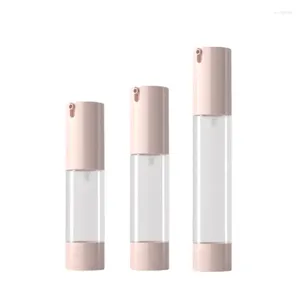 Бутылки для хранения косметика сывороточная лосьон эмульсионная упаковка розовая прозрачная 15 мл 20 мл 30 мл пустой вакуум в виде пластика без воздушного насоса 20 шт.