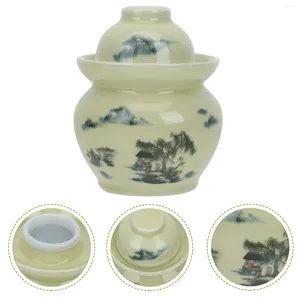 Storage Bottles Ceramic Jar Sealing Container Salted Egg