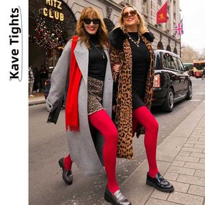 Seksowne skarpetki Kave 2024 Red Socks Womens National Year Red Socks Sexy Anti Card Silk Velvet Ratehose Wedding Bildear Hurtowa Q240427