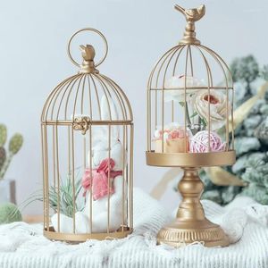 Candele in stile europeo Iron Birdcage Candlestick Retro Wedding Home Creative Metal Hishicraft Decoration Shooting Props