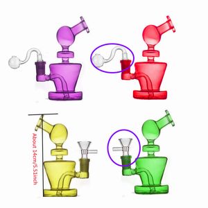 Toptan Mini Ucuz Hookahlar Cam Yağ Brülörü Bong Protable Mix Renkli Su Dab Teçhizat Borusu Sigara Tütün Kuru Bitki Kasesi