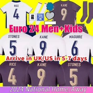 2024 Inghilterra Bellingham Kane Saka Soccer Maglie 24 25 Euroo Cup National Shirt Shirt Football White Bright Kane Sterling Rashford Sancho Grealish Men Kit Kit