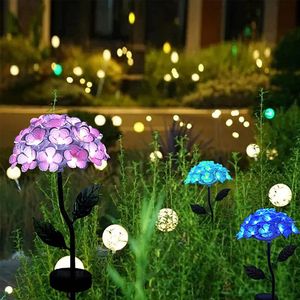 Bewegungssensor Outdoor Lichter LED Solar Light Artificial Hordrangea Simulationsblume