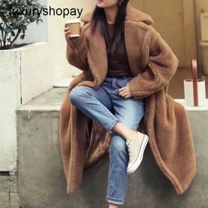 Maxmaras Coat Teddy Bear Womens Cashmere Coats Wool Winter Haining Fur 2024 Autumnwinter New m Family Same Style Camel Hair Loose Lo