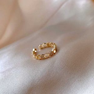 Wedding Rings Noble Retro Cold Wind Diamond Grid Ring Unique Fashion Ring Opening Ring Female boho