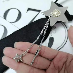 Bow Ties Star Punk Small Tie With Metal Chain Tassels Pre-Tied Adjusted Necktie Neckwear Dropship