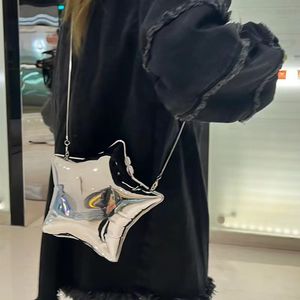 2024 Primavera e verão New Gold e Silver Star Bag Mini -Chain Bag Casual Fashion Crossbody Evening Feminino Bag Trendy