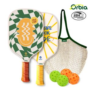 Orbia Sports Pickleball Paddle Setleri 2 Karbon Fiber Kürekler içerir 4 Turşu Topları USAPA Onaylı Petek Çekirdek Raket 240425