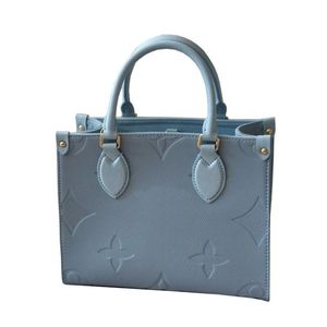 24SS Women Totes väskor klassisk blommahandväska Luxurys designers Haze Blue Shouder Crossbody Messenger Ladies Travel Handbags Pouch Purse Klop