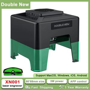 Double Mini Engraving Machine 3000MW Portable Desktop Bluetooth CNC Laser Engraver DIY Printer Cutter Woodworking Tools 240423