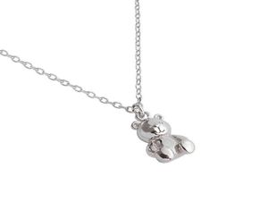 Uniorsj 100 925 Sterling Silver High Quality Cute Cartoon Mini Bear Pendant Necklace for Women Children Girls Gift4098702