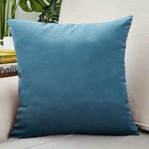 Cushion/Decorative Blue Cover Soft Velvet Sofa Cushion Cover 45X45 Home Hotel Office Waist Decor Throw Case Cover