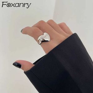 Бэнда Rings Foxanry Silver Ring Accessories New Trend Elegant Simple and Spact Love Party Jewelry Gitefit Q240427
