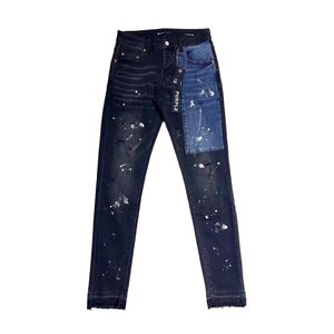 Lila modische Marke High Street Casual Slim Wash Herren Blue Ripped Hosen Mode Jeans Schöne