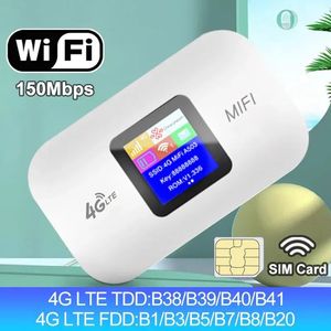 4G LTE Router WIFI sem fio Modem Mini Pocket Pocket Pocket Pocket MiFi 150ms Repetidor de Cartão SIM 3000mAh 240424