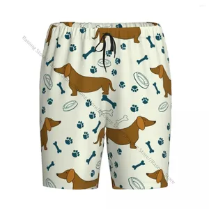 Men's Sleepwear Summer Shorts Pajamas For Men Cartoon Dog Dachshunds Pattern Loose Soft Short Pajama Pants