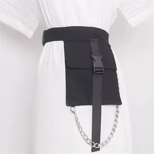 Waist Bags Punk Hip Hop Techwear Style Bag With Chain For Women Street Fashion Belt Multifucntion Tactical Fanny Pack