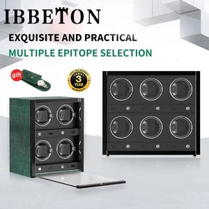 Luxury Automatic Watch Winder Safe Box with Mabuchi Motor LCD Touch Screen and Wooden storage Boxes Remote Control 240412