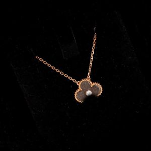 2024 Luxury quality charm pendant necklace with diamond and grey shell beads in 18k rose gold plated have stamp box PS3492B