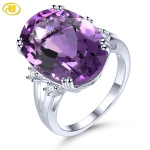 Amethyst da África do Sul Anéis de prata sólidos 11,5 quilates Genuine Deep Purple Luxury Fine Fines Anniversary Annivery Birthday Gifts 240425