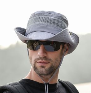 Mężczyźni Summer Sun Fisherman Outdoor Sports Fishing Hat Wide Brim Casual Travel Beach Screen Ochrona UV Cap U53 2204271235970