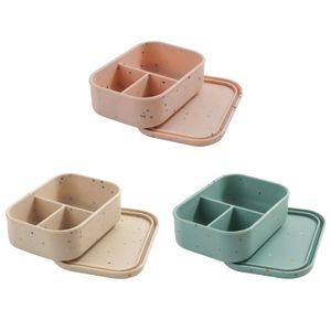 Baby Silicone Lunch Box Food Grade Dishes Plate Crisper Microwave Lunch Box Lunch Box Baby Feeding Bowl Outdoor Box 240409