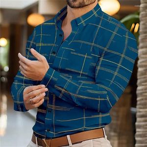 Camicie da uomo camicie estive maniche lunghe xs-6xl bavani alla moda a petto cardigan tasche vere tasche hawaian casual 2024