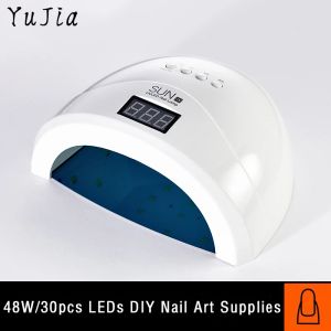 キット48Wマニキュアサン1S UV LEDネイルランプのためのアイスランプ10/30/60/99Sタイミング30Sクイック乾燥高速配送ですべてのゲルに適しています