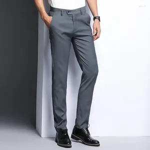 Men's Pants 2024 Brand Trousers Straight Slim For Male Fashion Breathable Casual Suit