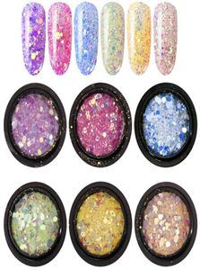 Nail Art Decoration Dream Colorful Sequin Change Color When it Comes to light Glitter Shiny Hexagon Paillette Toenail Eye Makeup1410681