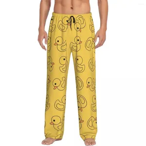 Menas de dormir para calças de pijama de pato de pato de pato de borracha amarelo de calça de borracha personalizada