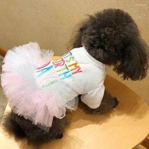 Hundkläder Stylish Pet Tulle klänning Bekväm mjuk struktur Fluffiga hem födelsedagskläder