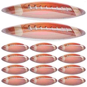 Dinnerware Sets 20 Pcs Football Paper Plate Oval Plates Birthday Party Decorations Serving Favors