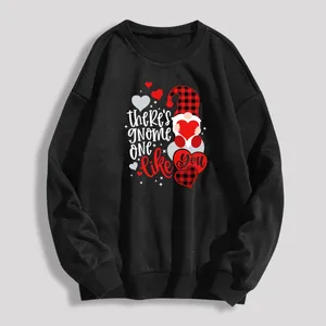 Kvinnors hoodies tröjor hoodie kvinnor valentiner dag kvinnor lång ärm bokstäver tryckt toppar pullover blus grafik