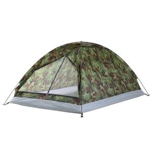 Camping Tent Waterproof Windproof UV Sunshade Canopy for 1/2 Person Single Layer Outdoor Portable Camouflage Tent Equipment 240416
